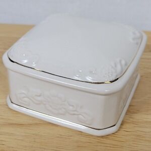 VTG Paul Sebastian 1996 Limited Edition Porcelain Trinket Box White Gold Trim